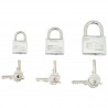 SET OF 3 SHORT SHACKLE STAINLESS STEEL PADLOCK SAME KEY - P203970