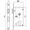 MORTISE DOOR LOCK MM. 132X70