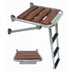 PLATFORM WITH FOLDING LADDER